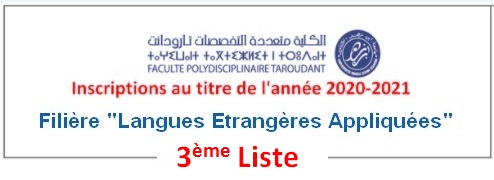 3ème Liste : Inscription à la filière LEA pour l année 2020-2021