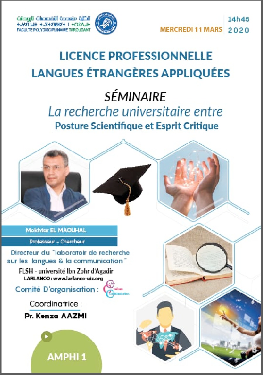 Séminaire intitulé -La recherche Universitaire entre posture scientifique et esprit critique