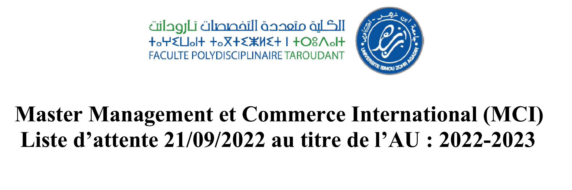 Master MCI - Admis de la liste d attente - 2022-2023