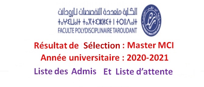 Liste principale et liste d attente master MCI 2020-2021