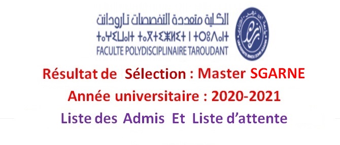 Liste principale et liste d attente master SGARNE 2020-2021