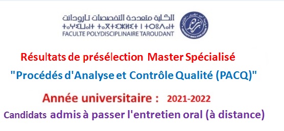 Concours d accès à la première année de master PACQ 2021-2022