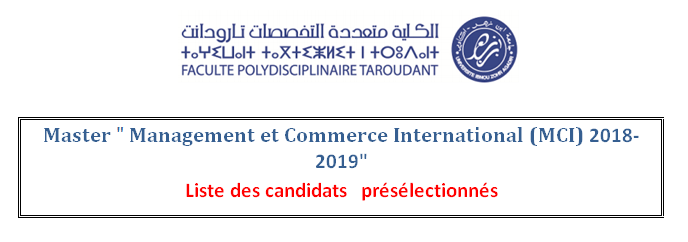 Liste des candidats  présélectionnés à passer l examen écrit _ master MCI