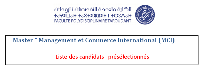 Liste des candidats  présélectionnés pour lexamen écrit _ master MCI