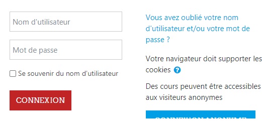 Récupération du mot de passe de la plateforme Mooc ou Moodle