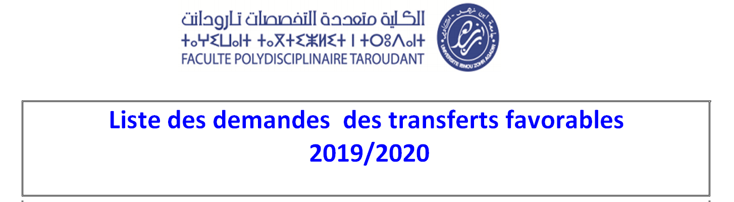 Liste des demandes  des transferts favorables 2019-2020